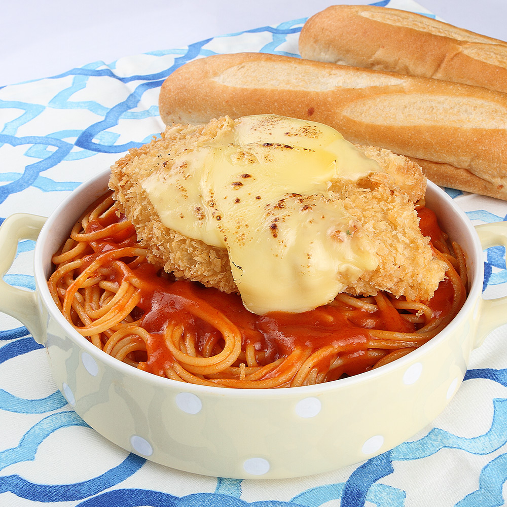 Baked Cheesy Chicken Spaghetti